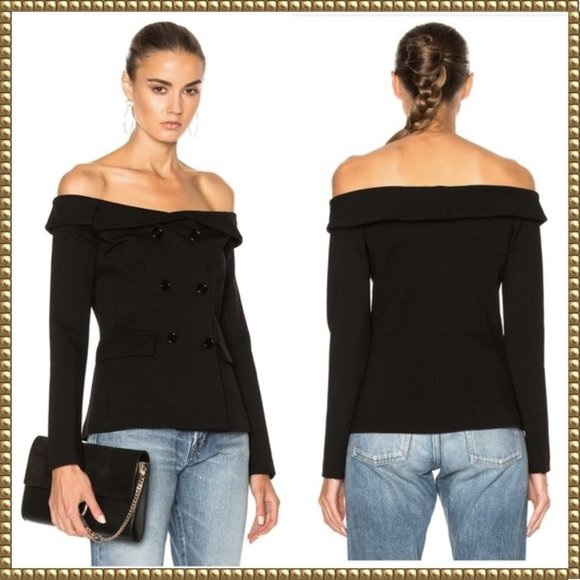 L'AGENCE Tops - L'Agence Stephan Off Shoulder Blazer Top Small